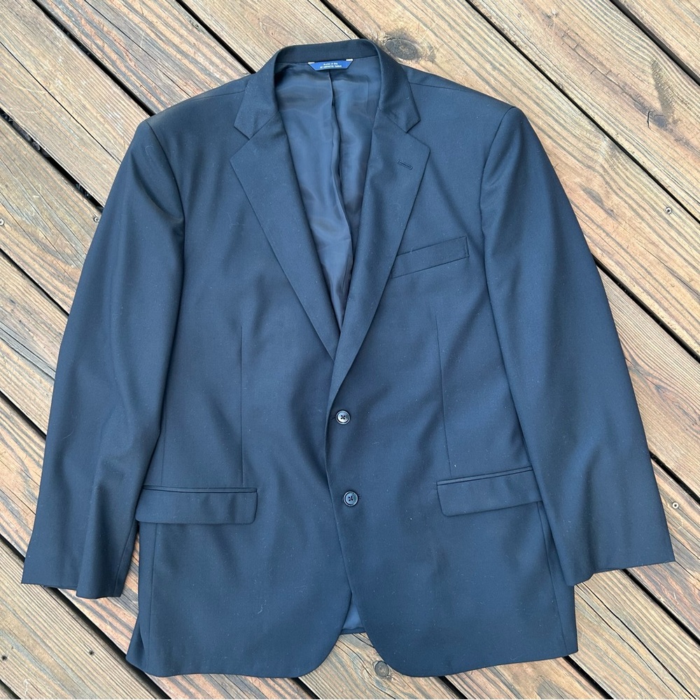 Brooks Brothers 100% Wool Suit Jacket 1818 Madison Estrato Mens 46R